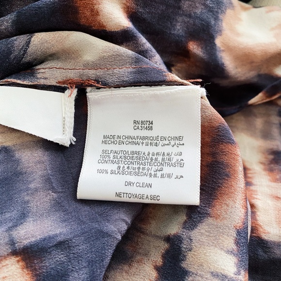 Silk Kimono Wrap Dress in Brushstroke Print - Picture 5 of 5